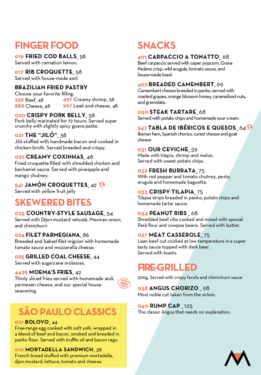 English menu - Page 4